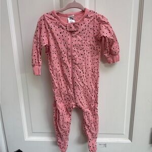 NWOT Gerber 6-9M Girls Pink & Black Long Sleeve Footie Onesie Pajamas